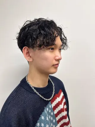 ショート パーマ メンズ 伶風/ボブ/ ヘーゼルベージュのヘアスタイル