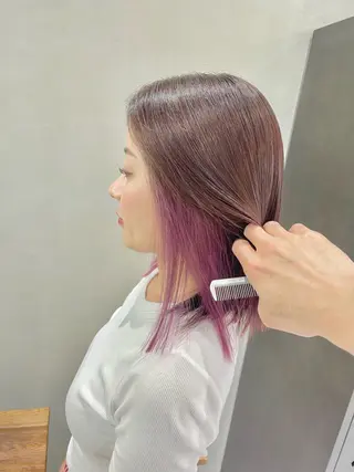セミロング カラー ヘアアレンジ filo byFeria渋谷所属・縮毛矯正/美髪 髪質改善/石田幸輔のヘアスタイル