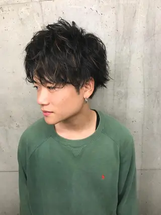 ミディアム カラー パーマ メンズ JUNES 原宿所属・谷口 佑介のヘアスタイル