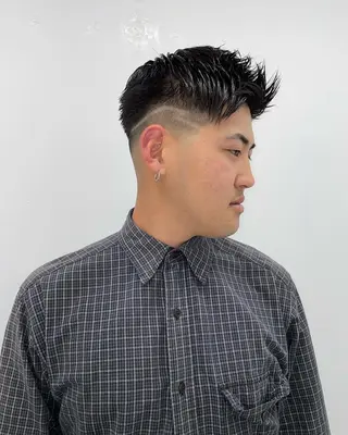 メンズ スパイキーパーマ 柏NO1 藤本葉のヘアスタイル