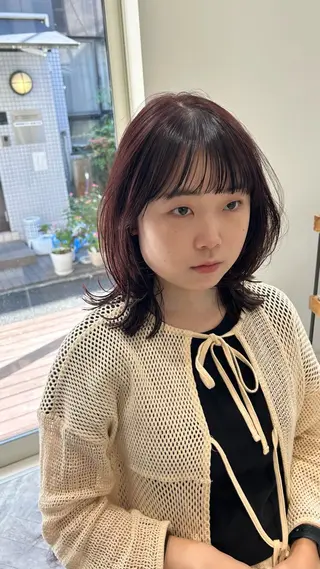 ミディアム カラー じゅわっと暖色カラー 🍊Moemiのヘアスタイル