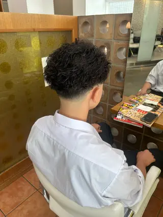 ショート パーマ メンズ メンズパーマ/ ハイライト　Tumのヘアスタイル