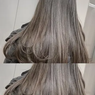 セミロング カラー salowin梅田茶屋町suite所属・ハイトーンヘア/ 島崎　タクミのヘアスタイル