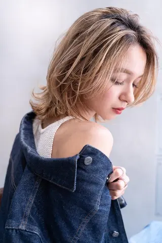 ミディアム パーマ カラー ヘアアレンジ ネイル キッズ メンズ マツエク・マツパ 🌸グレージュ/ ベージュ🌸yutaのヘアスタイル