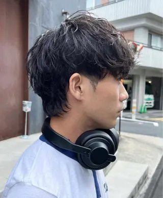 ロング カラー パーマ メンズ belle 表参道 terrace所属・抜きっぱなしブロンド /ハイトーン/カナタのヘアスタイル