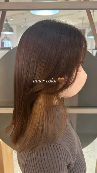 セミロング カラー 艶カラー/レイヤー 🦋AKARI🦋のヘアスタイル