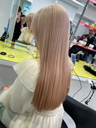 ロング カラー ヘアアレンジ トレンドモテカラー 🩷色落ちまで可愛くのヘアスタイル