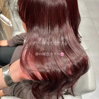 ミディアム カラー 🫧暖色愛され透明感 🍒カラー千優のヘアスタイル
