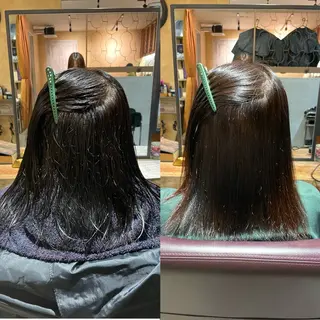 ミディアム saya 🧸 カット/縮毛矯正のヘアスタイル