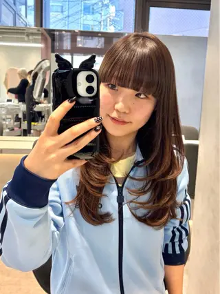 ロング 大宮🤍縮毛矯正 レイヤー🪽なるのヘアスタイル