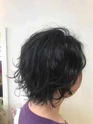 ミディアム パーマ 横田 尚登のヘアスタイル