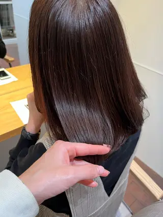 ミディアム カラー マンツーマン 縮毛矯正/マユコのヘアスタイル