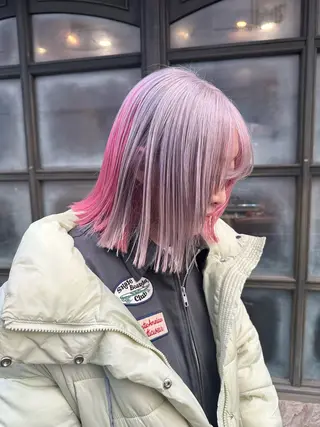 ミディアム 渋谷/プルエクステ/ ハイトーン/みきとのヘアスタイル