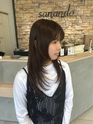 ロング ひなの🫧ベージュ系 艶カラーのヘアスタイル