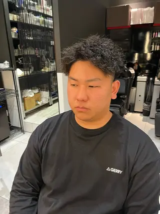 パーマ メンズ ボブパーマ/レイヤー カット/KINAMIのヘアスタイル