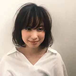 ミディアム カラー パーマ さかい なつみのヘアスタイル