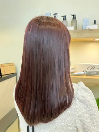 セミロング カラー 暖色カラー🍒スパ/ canna‎🤍のヘアスタイル