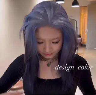 セミロング カラー 💜ハイトーン💛 マジカルかいちゃんのヘアスタイル