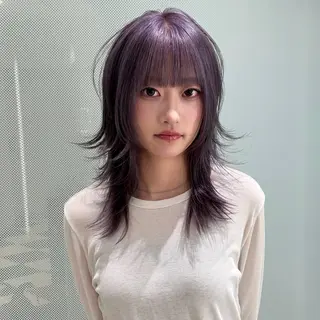 ミディアム anna 韓国レイヤ ー/ ハッシュカットのヘアスタイル