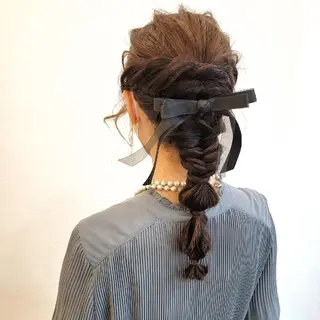 ヘアアレンジ 浜田りほ Luxbe 博多バスターミナルのヘアスタイル