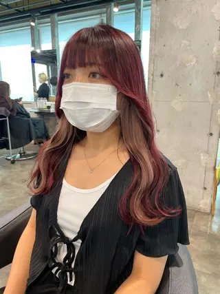 ロング カラー パーマ ヘアアレンジ メンズ キッズ ネイル マツエク・マツパ アイブロウ 透明感カラー・レイヤ ー🎀amika🎀のヘアスタイル