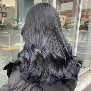 ロング カラー 韓国っぽ♡寒色/暗髪 🫧MOEKA🦋のヘアスタイル