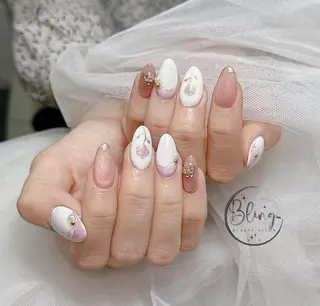 ロング カラー 波 なみのネイルデザイン