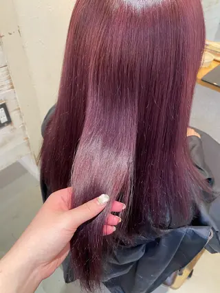 ロング ブリーチなしカラー ダブルカラーエクステのヘアスタイル