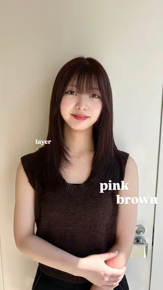 セミロング カラー ParveMix 楠本結菜のヘアスタイル