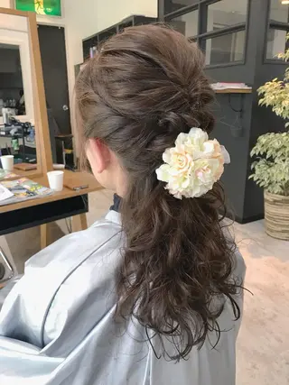 ミディアム カラー ヘアアレンジ GiseL天神カラー 髪質改善/ブリーチのヘアスタイル