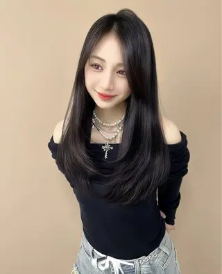 ロング カラー レイヤー/髪質改善 /透け感カラー/艶髪のヘアスタイル