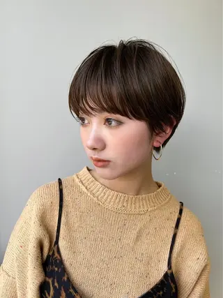 ショート レイヤー×ツヤカラー 渋谷/kougaのヘアスタイル