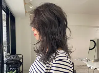 セミロング カラー ヘアアレンジ 韓国風×透明感カラー 髪質改善オタベシンヤのヘアスタイル