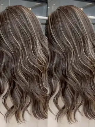 ロング カラー 表参道/ハイライト バレイヤージュのヘアスタイル