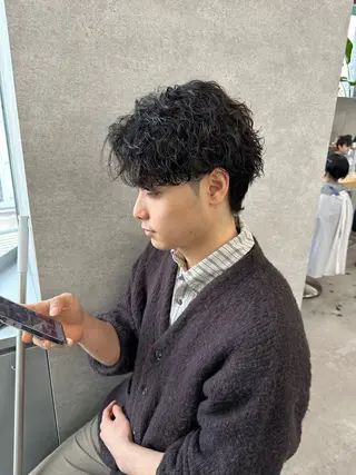 ミディアム パーマ メンズ 【メンズ特化】 笹目純のヘアスタイル