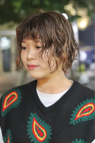 ミディアム パーマ Joh/メンズカット /レイヤー/ブリーチのヘアスタイル