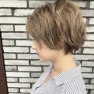 ショート カラー パーマ 上新庄NO1髪質改善 See.店長深田強のヘアスタイル