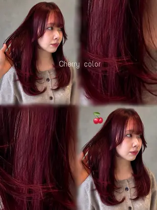 ロング 💞暖色艶カラー/ ホウツキカナ🍒のヘアスタイル