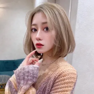 ショート かえ🩶韓国ボブ🎀 透明感カラー🥣のヘアスタイル