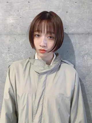 ショート カラー ボブパーマコテ巻き風 パーマNo1深江秀平のヘアスタイル