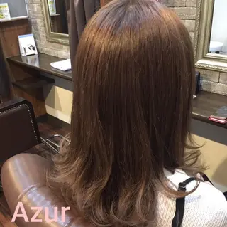 ミディアム カラー パーマ HairDesign Azurのヘアスタイル