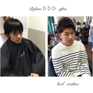 ショート カラー パーマ メンズ 成松 勇治のヘアスタイル