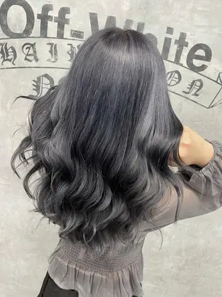 ロング カラー オフホワイトアンドなんば所属・福西 洋斗のヘアスタイル