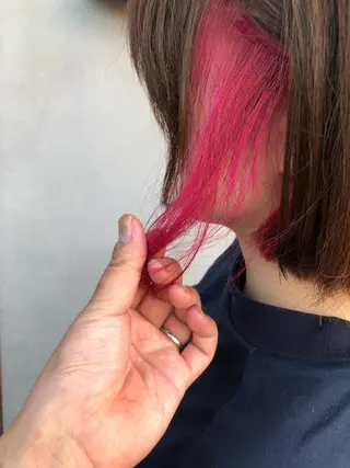 ミディアム カラー 当日予約🆗ショート /ハイライト/松本のヘアスタイル