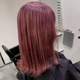 ミディアム カラー &chaLme   心斎橋所属・emi/髪質改善/ 韓国風/艶カラーのヘアスタイル