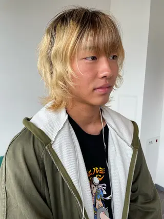 ミディアム メンズ 艶カラー🌙縮毛矯正 /ボブ【Reina】のヘアスタイル