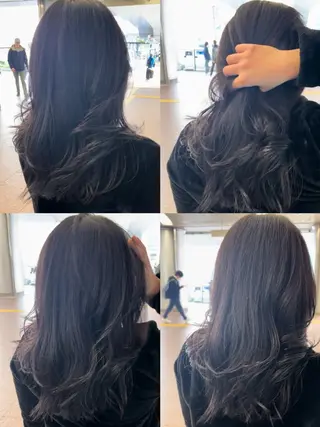 ロング カラー 艶ハイトーン‪‪🔆 ️️️安座間 希のヘアスタイル