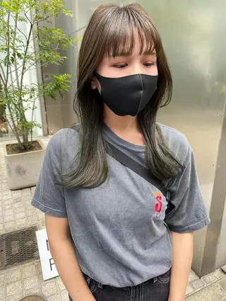 ロング カラー パーマ ヘアアレンジ メンズ キッズ ネイル マツエク・マツパ umu.［韓国ヘア /ダウンパーマ］のヘアスタイル