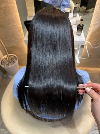 セミロング カラー ボブ/巻ける縮毛矯正 /韓国レイヤーはなのヘアスタイル