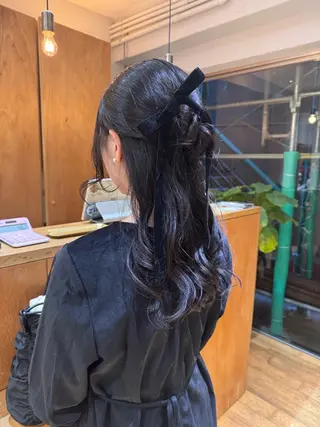 セミロング ヘアアレンジ 【ヘアセット/美眉】 吉川玲のヘアスタイル